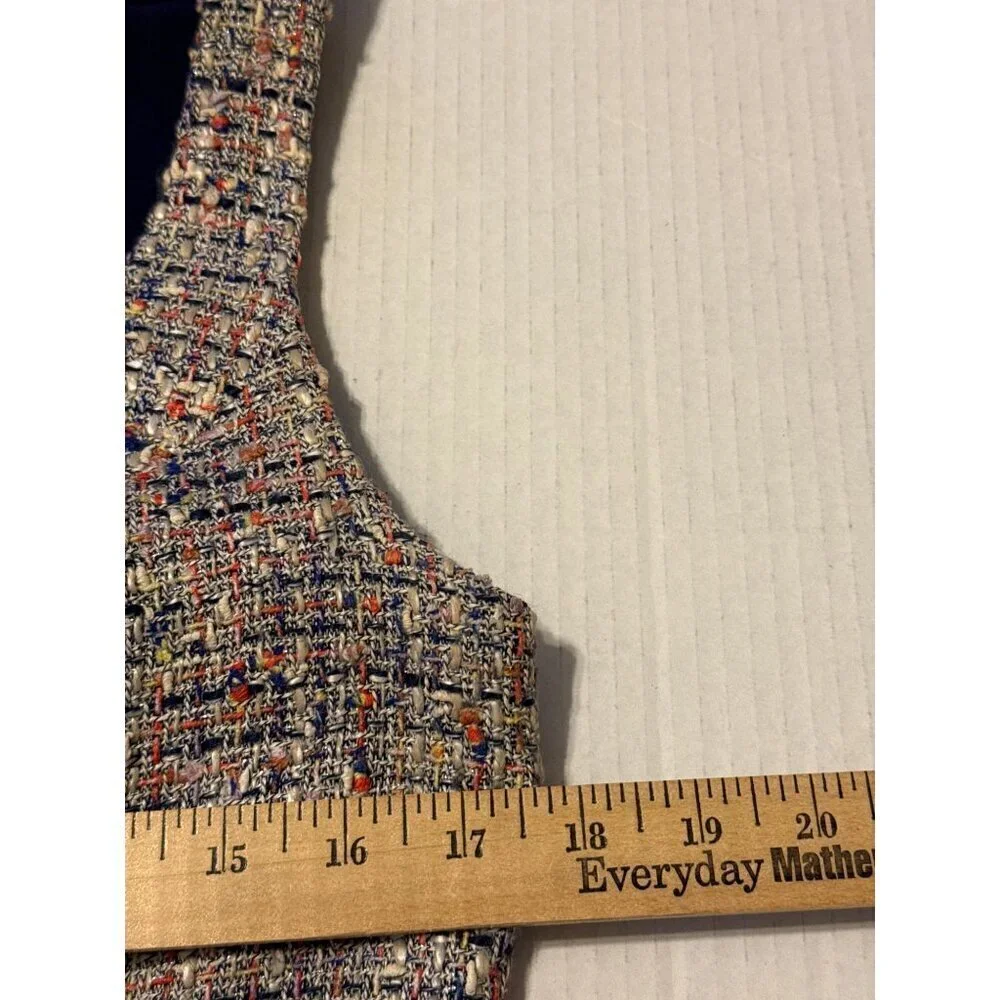 Tory Burch Emma Knotted Tweed Sleeveless Midi Lined Dress Size 12 - Picture 12 of 16